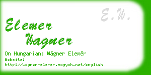 elemer wagner business card