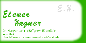elemer wagner business card